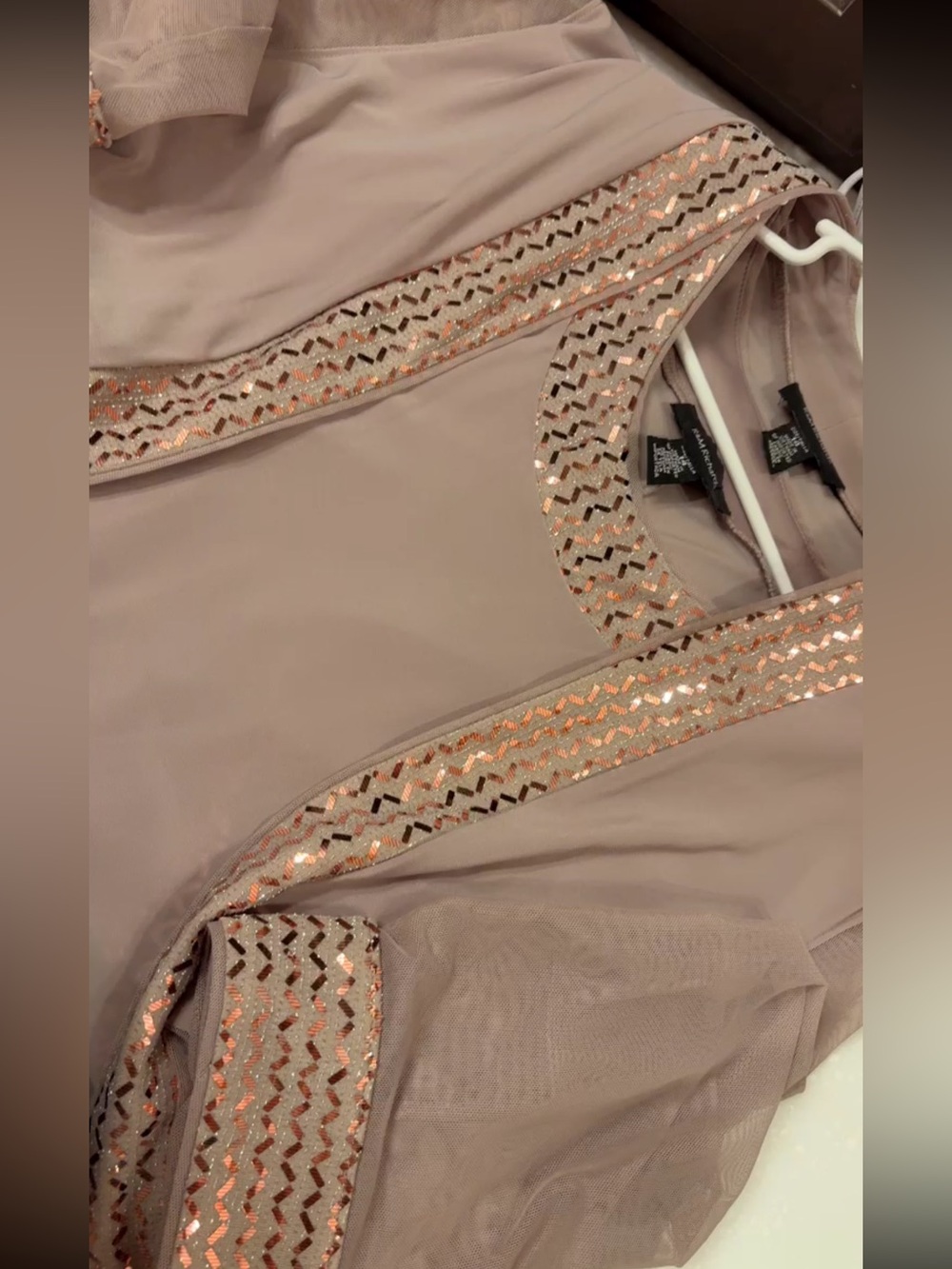 R&M Richards Dusty Rose Dress w/ Shear Jacket